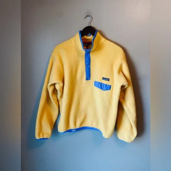 Vintage 90s Patagonia Synchilla Yellow Snap-T Rare Fleece - Picture 1 of 6
